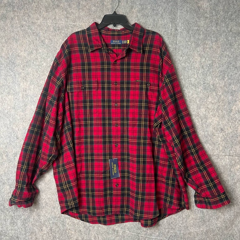 Polo Ralph Lauren Men Size 3XB Plaid Long Sleeve NWT tartan-check shirt - Picture 2 of 6